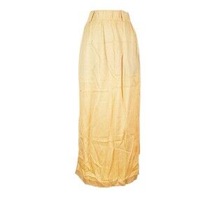 Lapointe Satin Midi Skirt - Yellow. Size 2
